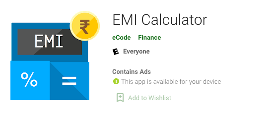 Free EMI Calculator app