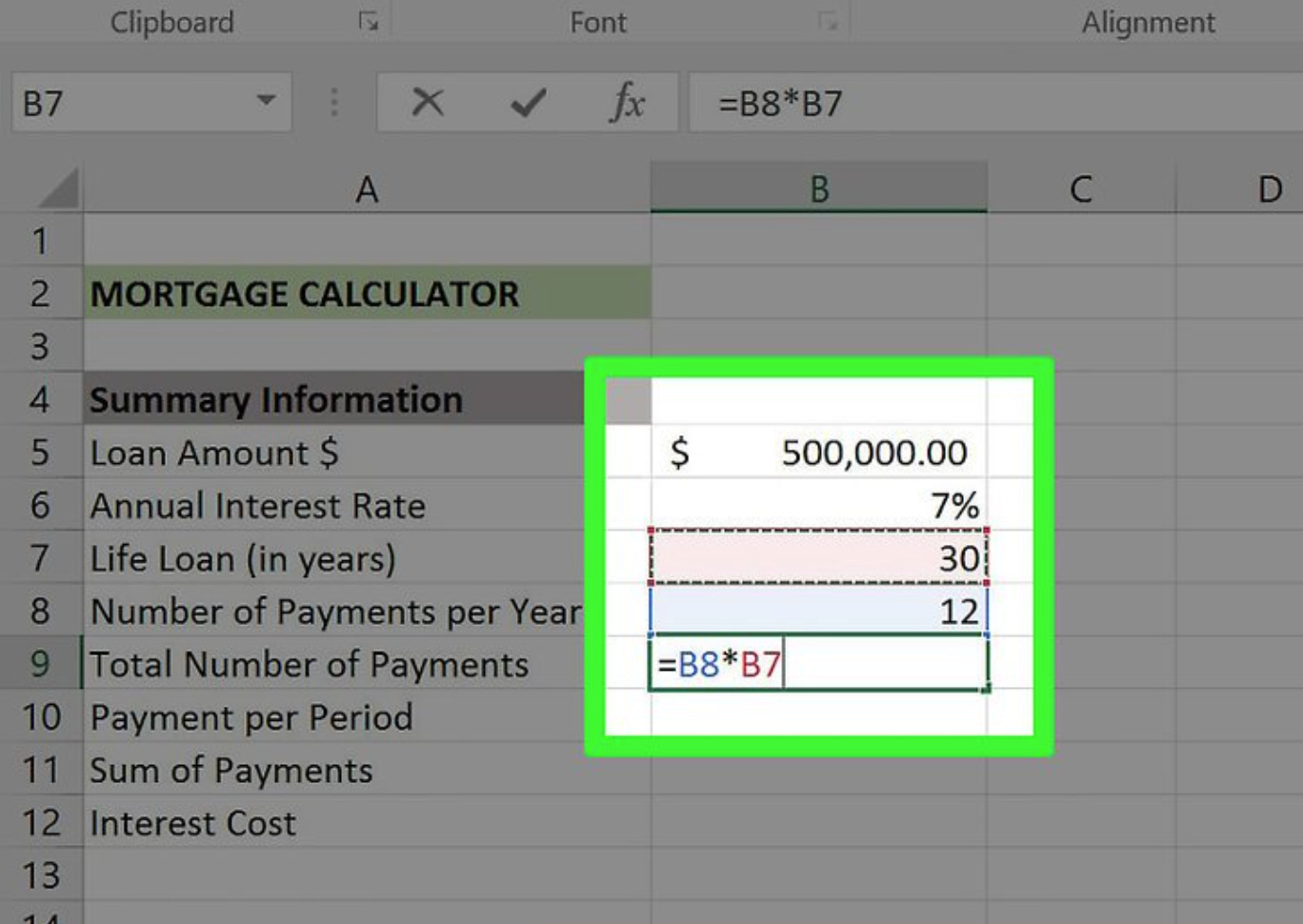 Calculate the total number of payments