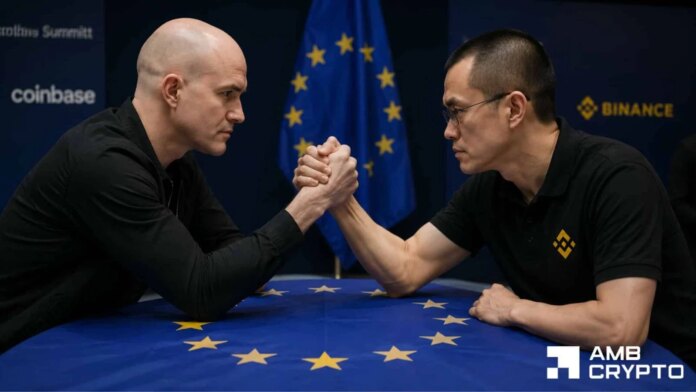 Coinbase, OKX woo Binance EU users: 'Been MiCA licensed since 2025'