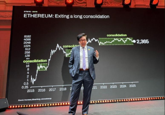 Tom Lee's $250,000 ether (ETH) target would imply $2 million per bitcoin (BTC)
