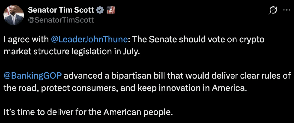 Source: Senator Tim Scott/X