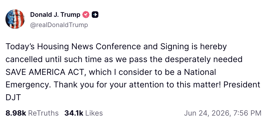 desperately needed SAVE AMERICA ACT
