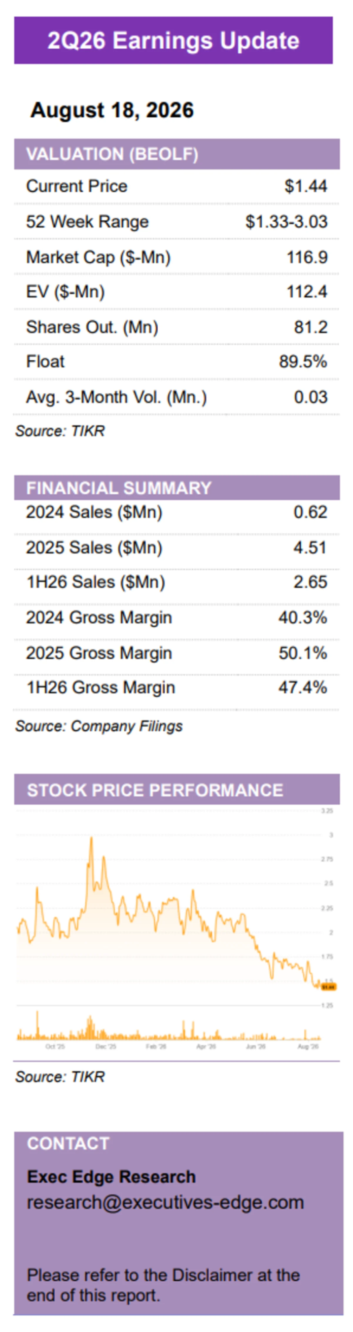Beyond Oil: Record Revenue & U.S. Direct-Sales Expansion Fuel Scaling Phase – Quarterly Update Report