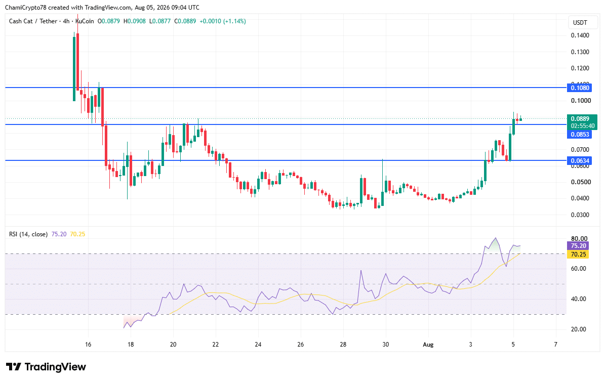 CASHCAT price action