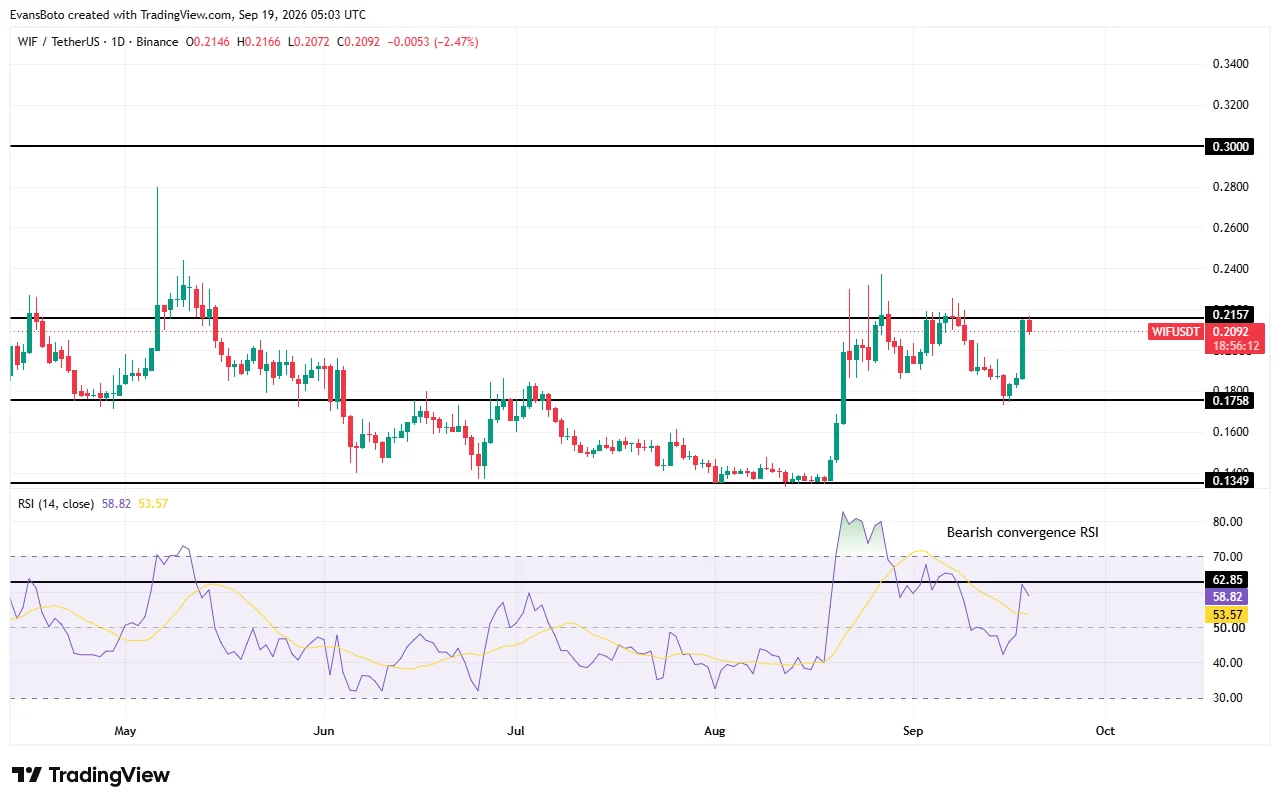 WIF price action