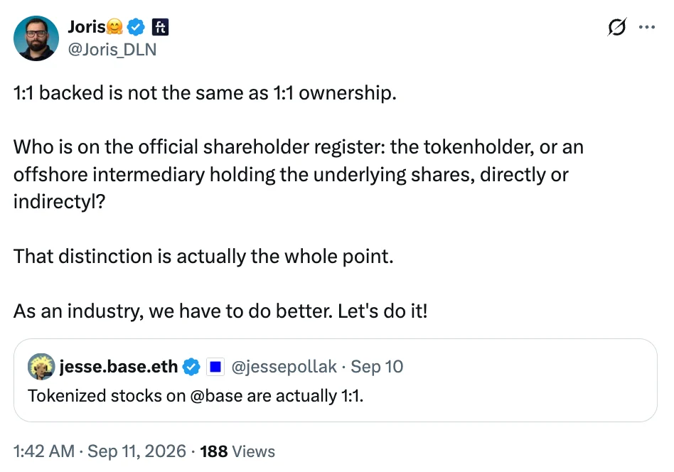 backed is not the same as ownership.