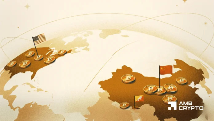 Government Bitcoin holdings fell 1,635 BTC in 2026 - 2 countries bucked the trend